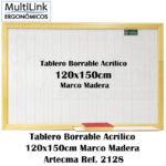 Tablero Borrable Acrílico 120x150cm Marco Madera - Artecma Ref. 2128