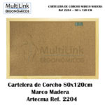 Cartelera de Corcho 80x120cm Marco Madera - Artecma Ref. 2204