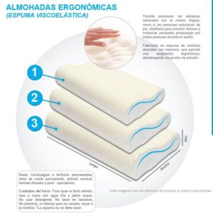 3 almohadas ergonomicas memory foam